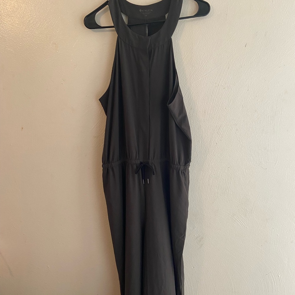 Athleta Dark Gray Mercer Pockets Jumpsuit NWOT